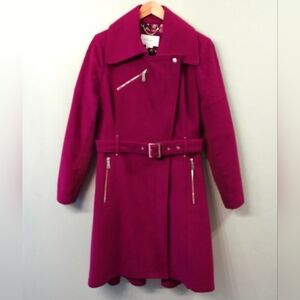 Women's BCBG Fuchsia Belted Coat